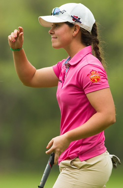 07/05/2016. Ladies European Tour 2016. Lalla Meryem Cup, Royal Dar Es Salam De Rabat, Rabat, Morocco. May 5-8. Nuria Iturrios of Spain during the third round. Credit: Tristan Jones