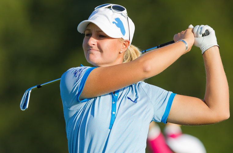 05/09/2013. Ladies European Tour. The Helsingborg Open, Vasatorp Golf Club, Helsingborg, Skane, Sweden. 5 - 08 Sept 2013. Anna Nordqvist of Sweden during the first round. Credit: Tristan Jones