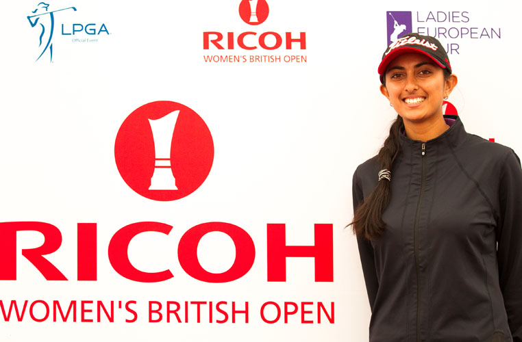 26/07/2016. Ladies European Tour 2016. Ricoh Women's British Open, Marquess course, Woburn GC, England. 28-31 August. Top qualifier with a round of -9 at final qualifying, Aditi Ashok of India. Credit: Tristan Jones