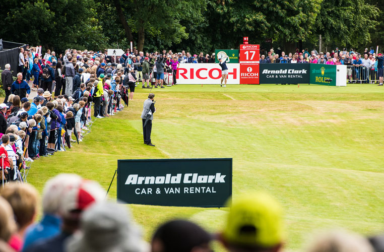 29/07/2016. Ladies European Tour 2016. Ricoh Women's British Open, Marquess course, Woburn GC, England. 28-31 August. Charley Hull tees off on the 17th hole during the second round. Credit: Tristan Jones