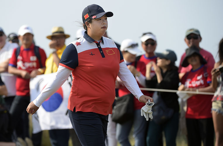 RIO DE JANEIRO, BRAZIL - AUGUST 20: Shanshan Feng of China walks along the first hole during the final round of the Rio 2016 Olympic Games at the Olympic Golf Course on August 20, 2016 in Rio de Janeiro, Brazil. (Photo by Stan Badz/PGA TOUR/IGF)