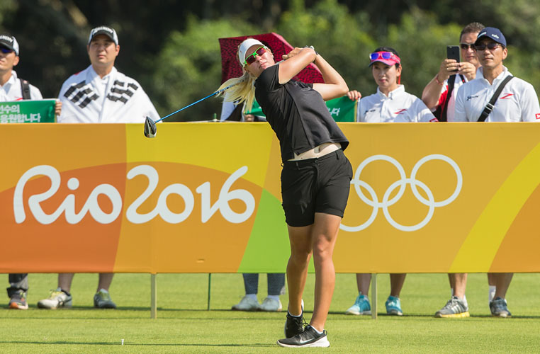 RIO DE JANEIRO, BRAZIL - 18/08/2016: Nicole Broch Larsen of Denmark during the second round at the Rio 2016 Olympic Games, Reserva de Marapendi Golf Course, Barra Da Tijuca, Rio De Janeiro, Brazil. (Photo by Tristan Jones/IGF)