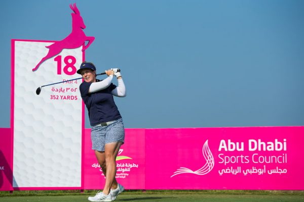 02/11/2016 Ladies European Tour 2016: Fatima Bint Mubarak Ladies Open, Saadiyat Beach Golf Club, Abu Dhabi, United Arab Emirates 2-5 November. Beth Allen of the USA during the first round. Credit: Tristan Jones