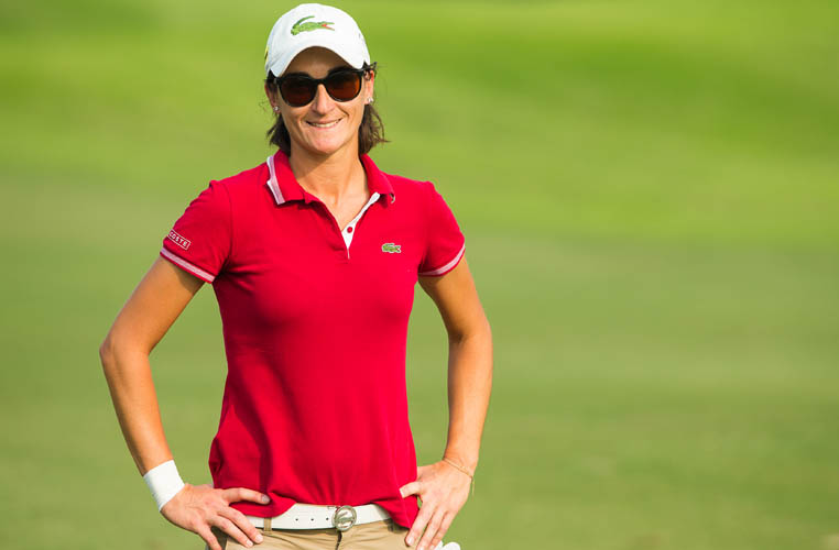 11/11/2016 Ladies European Tour 2016: HERO Women's Indian Open, DLF Country Club, New Delhi, India. 11-13 November. Anne-Lise Caudal of France during the first round. Credit: Tristan Jones