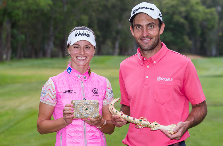 16/04/2017 Ladies European Tour 2016: Lalla Meryem Cup, Royal Golf Dar Es-Salam, Rabat, Morocco. 13-16 April 2017. Klara Spilkova of the Czech Republic with her trophy. Credit: Tristan Jones