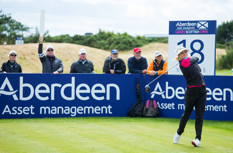 28/07/2017 Ladies European Tour 2017: Aberdeen Asset Management Ladies Scottish Open. Dundonald Links, Ayrshire. Scotland 27-30 July 2017. Carly Booth of Scotland during the second round. Credit: Tristan Jones.