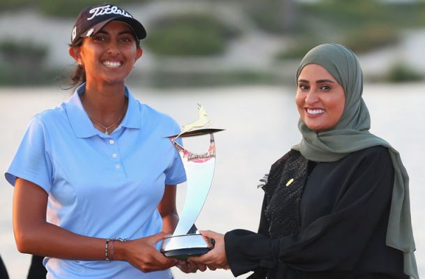 during Day Four of the Fatima Bint Mubarak Ladies Open at Saadiyat Beach Golf Club on November 4, 2017 in Abu Dhabi, United Arab Emirates.