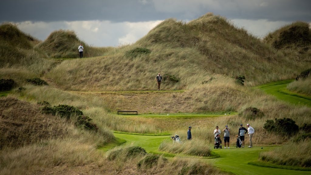 Players and spectators during the PING Scottish Open Series Grand Final at Trump International Scotland on August 19, 2022.